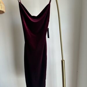 Elegant Burgundy Velvet Dress